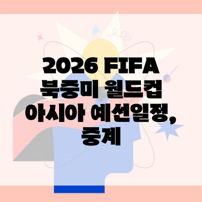 2026 FIFA 북중미 월드컵 아시아 예선일정, 중계