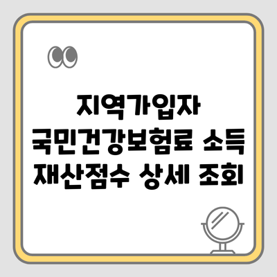 지역가입자 국민건강보험료 소득 재산점수 상세 조회