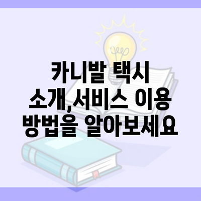 카니발 택시 소개,서비스 이용 방법을 알아보세요