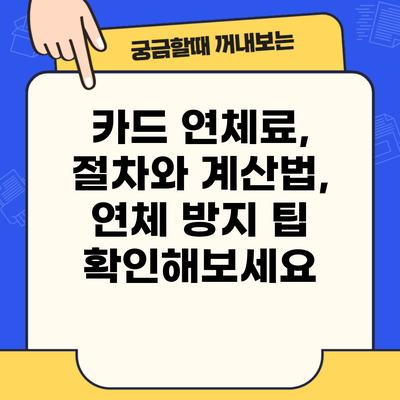 카드 연체료, 절차와 계산법, 연체 방지 팁 확인해보세요