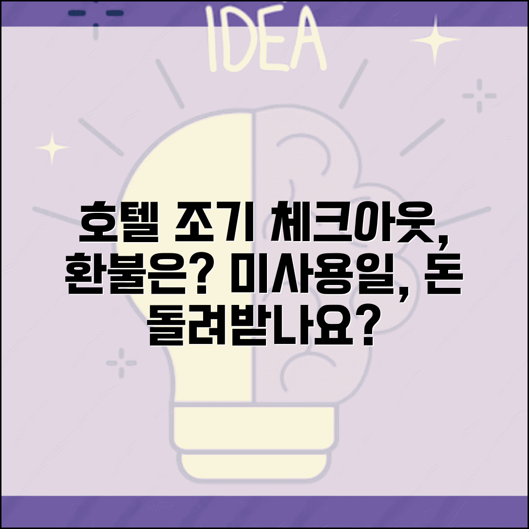 호텔 조기 체크아웃하면 돈 돌려받나요 | 조기체크아웃 | 환불 | 미사용일