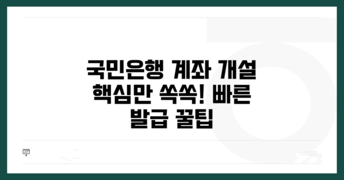 국민은행 계좌 개설 핵심 정보