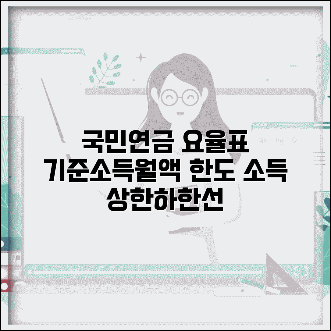 국민연금 요율표 기준소득월액 한도 | 소득 상한과 하한선 정해져 있는 연금보험료 구조