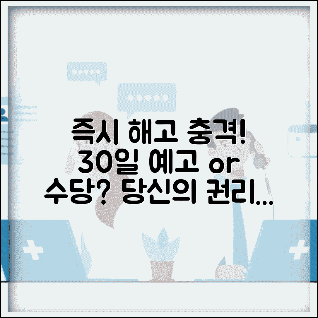 해고 예고 없이 즉시 해고 | 30일 해고예고 또는 해고예고수당 지급