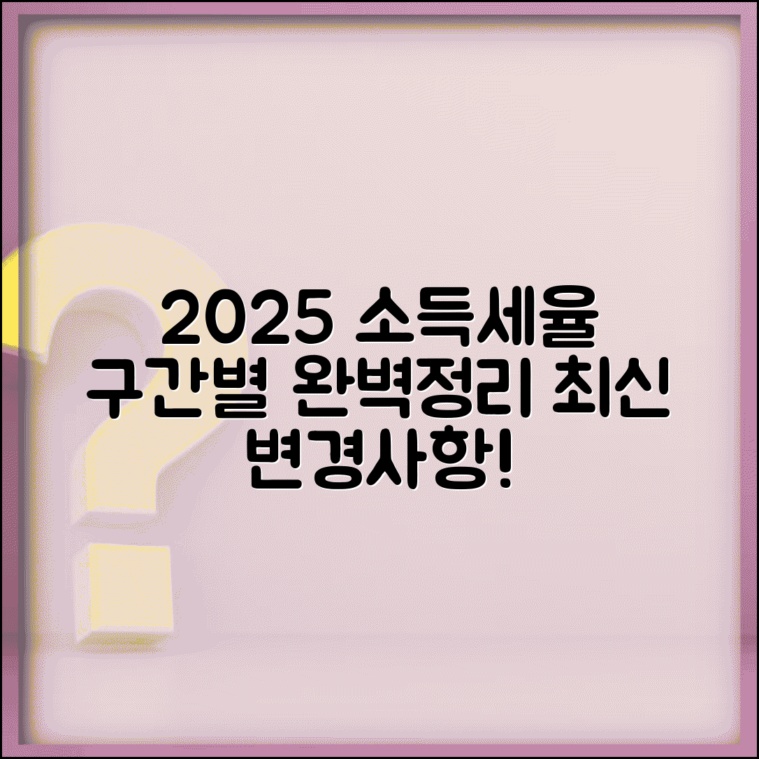 세율구간 2025 최신 변경사항 | 소득세율표 구간별 세율 완벽정리