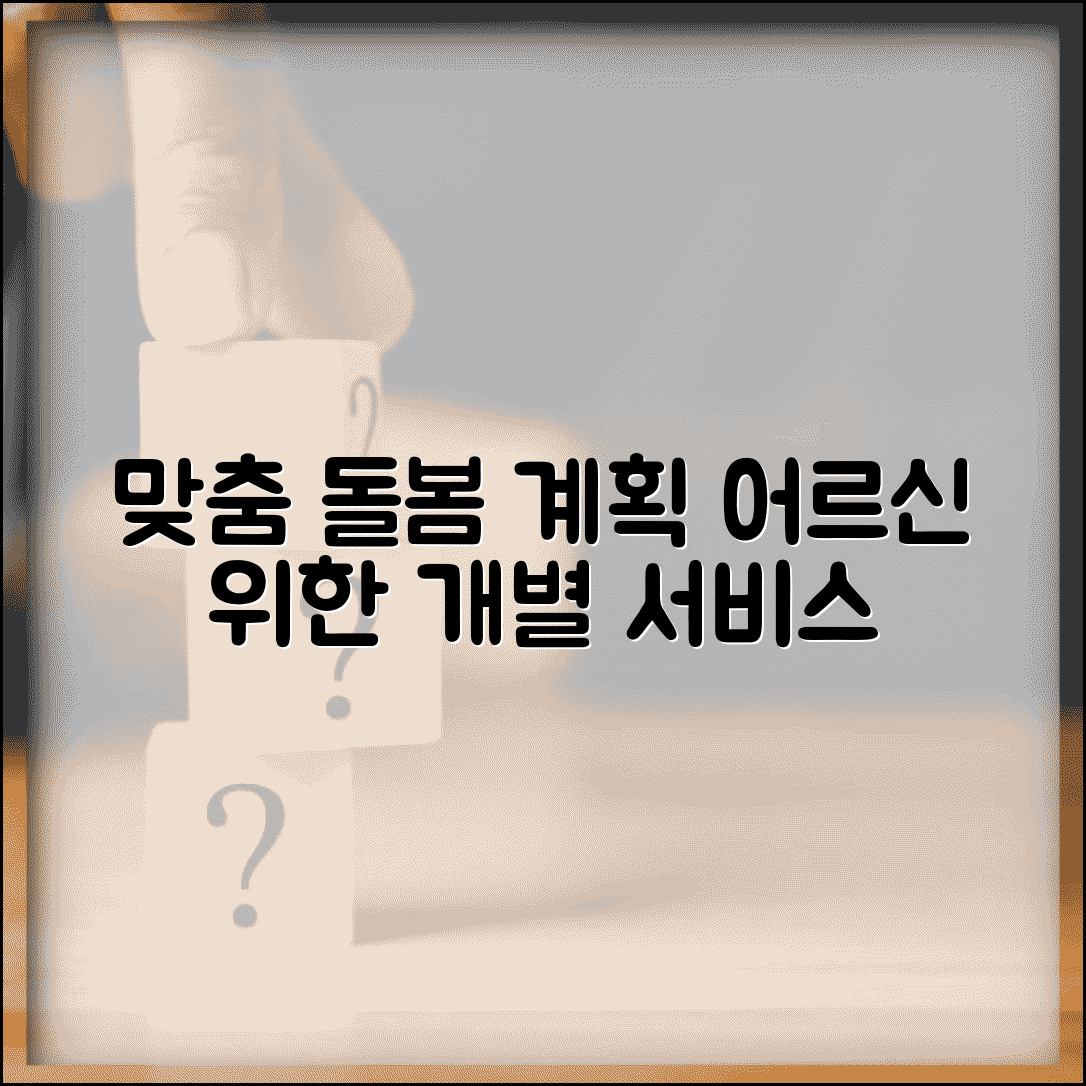 노인맞춤 돌봄 서비스 개별 계획 | 어르신별 맞춤형 돌봄 계획 수립하고 서비스 제공