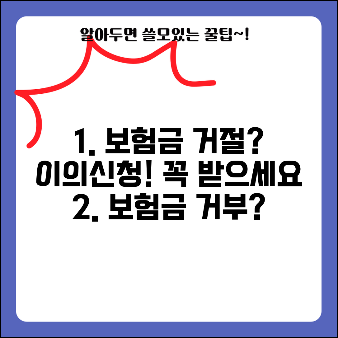보험금 부당 거절 이의신청 | 보험금 지급 거절 항고