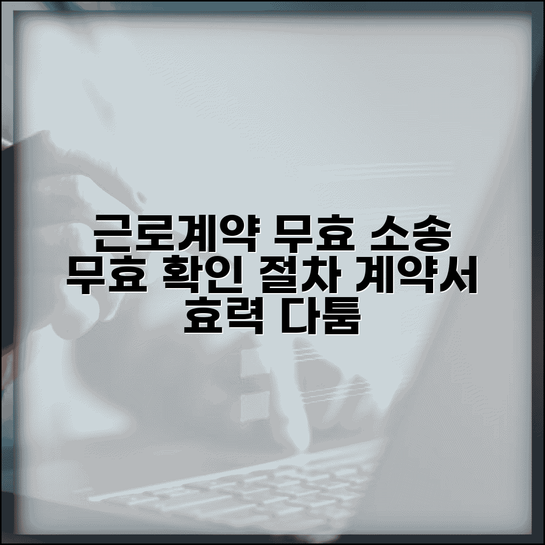 근로계약 무효 확인 소송 절차 | 근로 계약서 효력 다툼