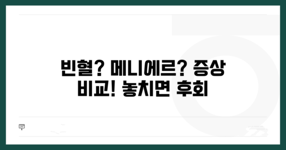 빈혈부터 메니에르병까지 증상 비교