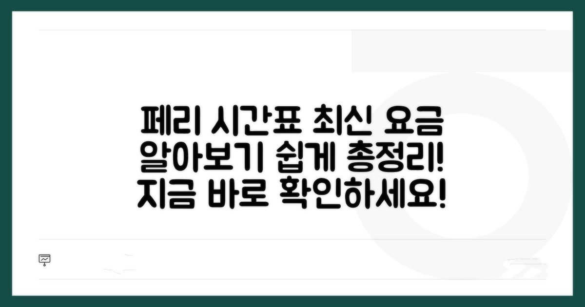 여객선 시간표, 최신 요금 정보 총정리