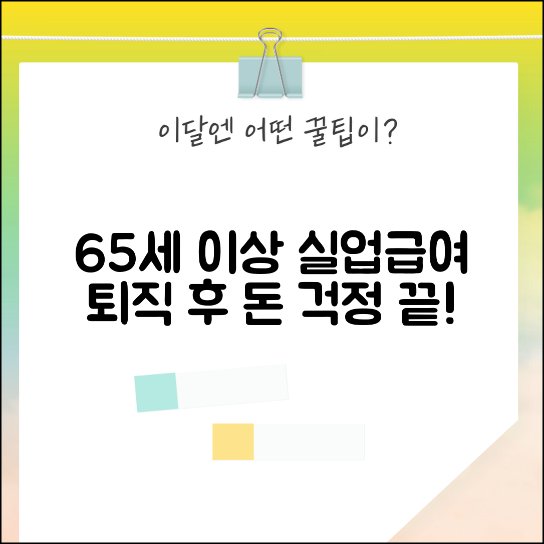 65세이상 실업급여 신청 가이드 | 퇴직 후 소득 보장 방법