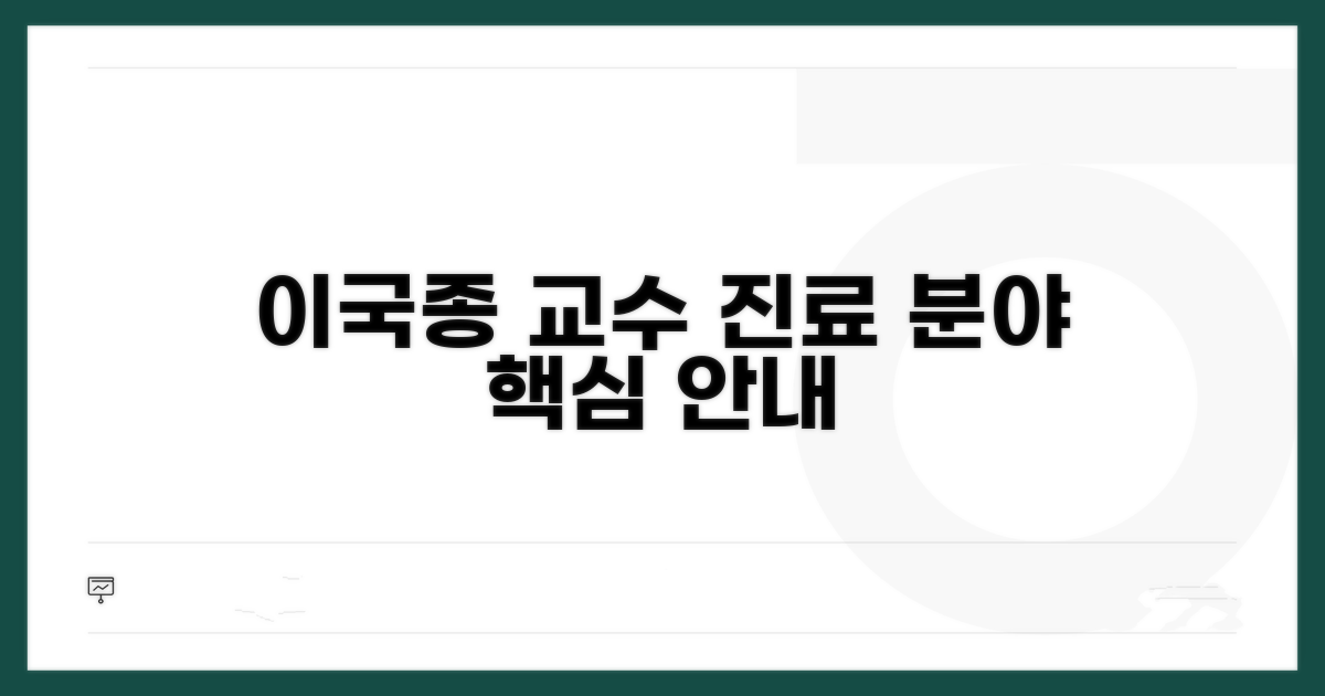 이국종 교수 진료 분야 상세 안내