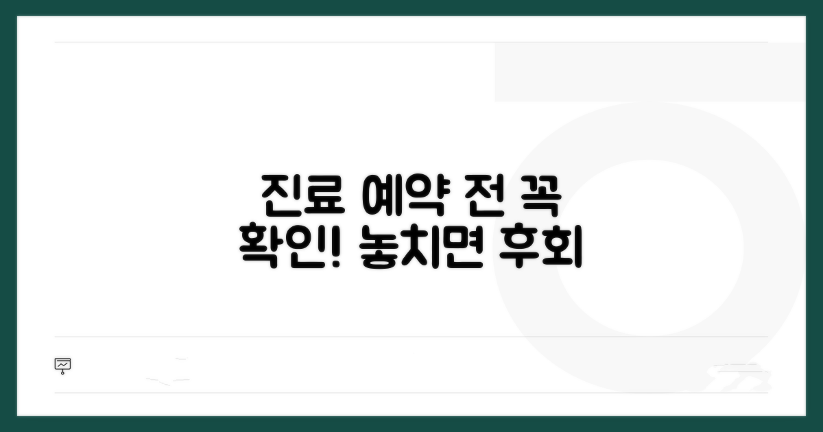 진료 예약 전 필수 확인 사항