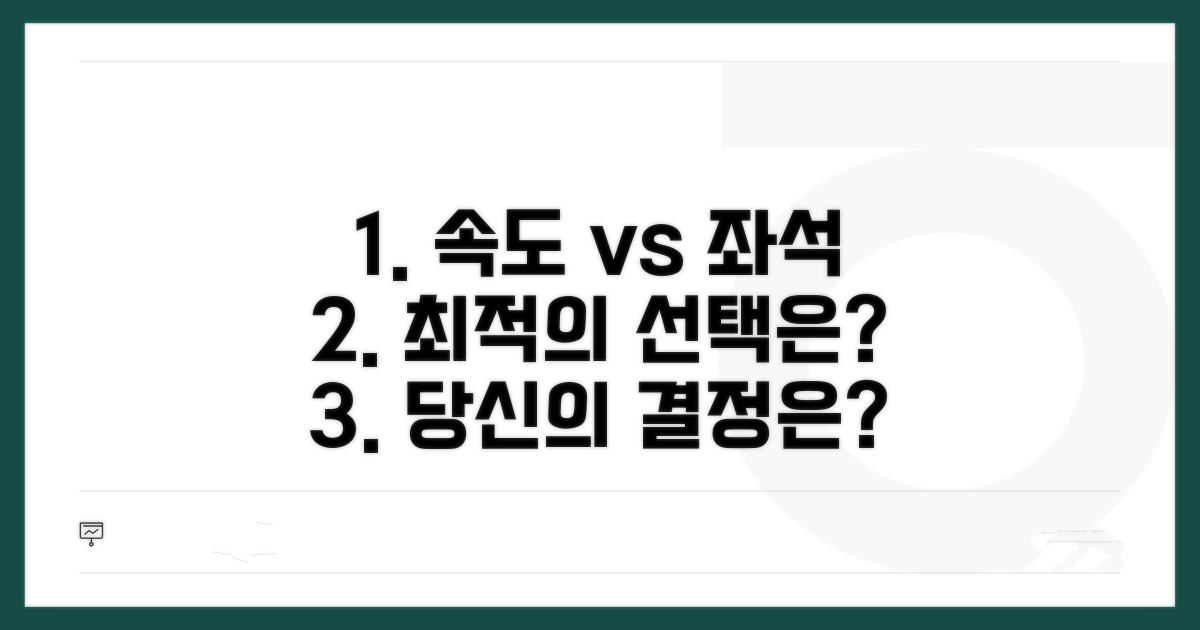 속도와 좌석, 최적의 선택은?