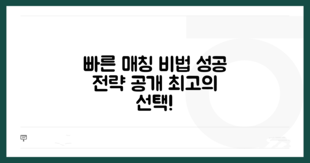 빠른 매칭 노하우와 성공 전략