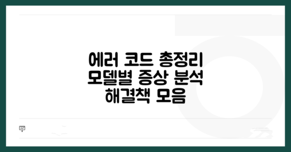 에러코드 총정리: 모델별 증상 분석