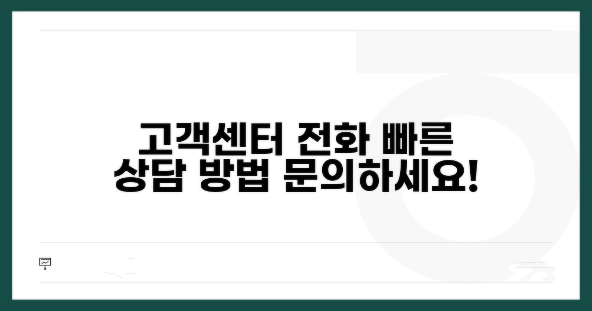 고객센터 전화번호 및 상담 방법