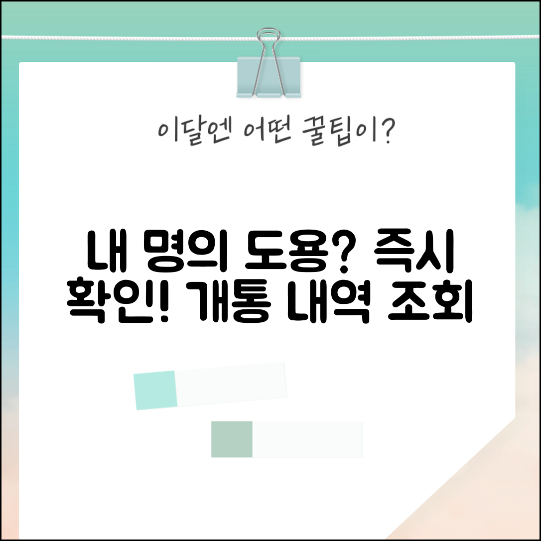 휴대폰 명의 도용 확인 방법 본인 명의 조회 | 휴대폰 명의 개통 내역