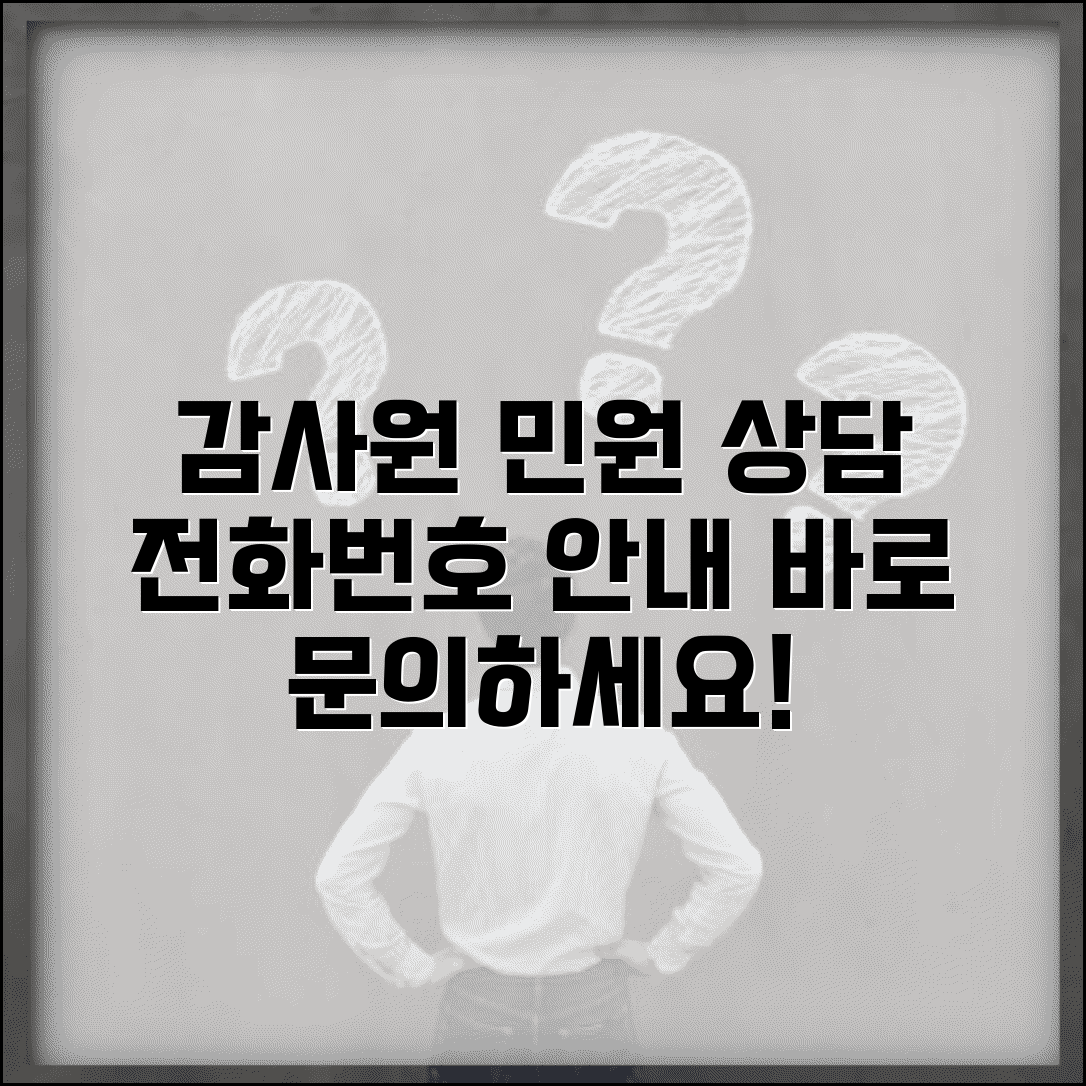 감사원 민원 전화번호 상담 | 감사원 민원상담 번호