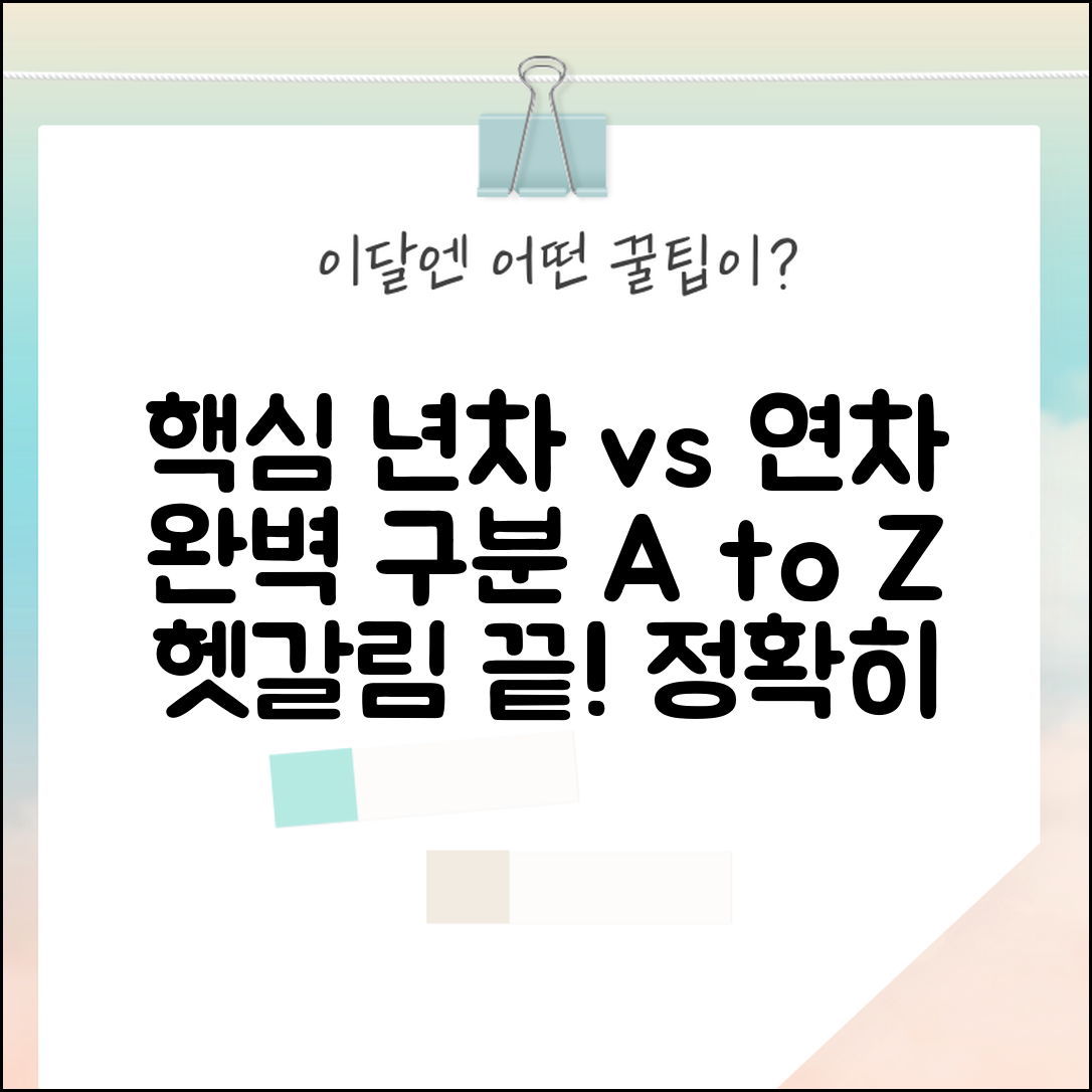 년차 연차 차이점 의미 구분 | 년차와 연차 정확한 차이 완벽 설명