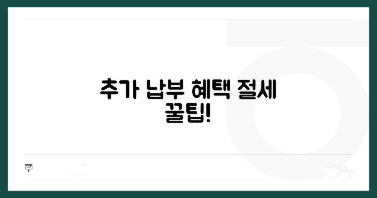 추가 납부 혜택 및 절세 꿀팁