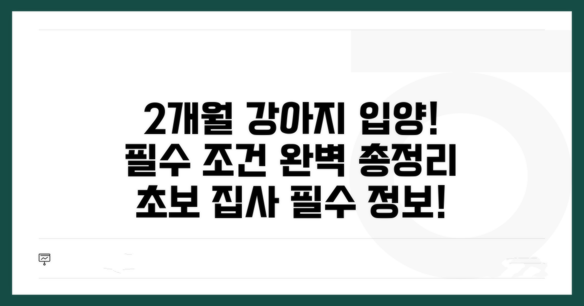 2개월 강아지 입양 조건 완벽 정리