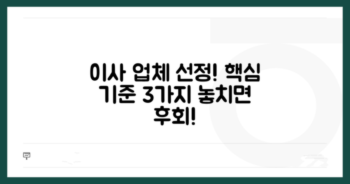 이사 업체 선정 핵심 기준