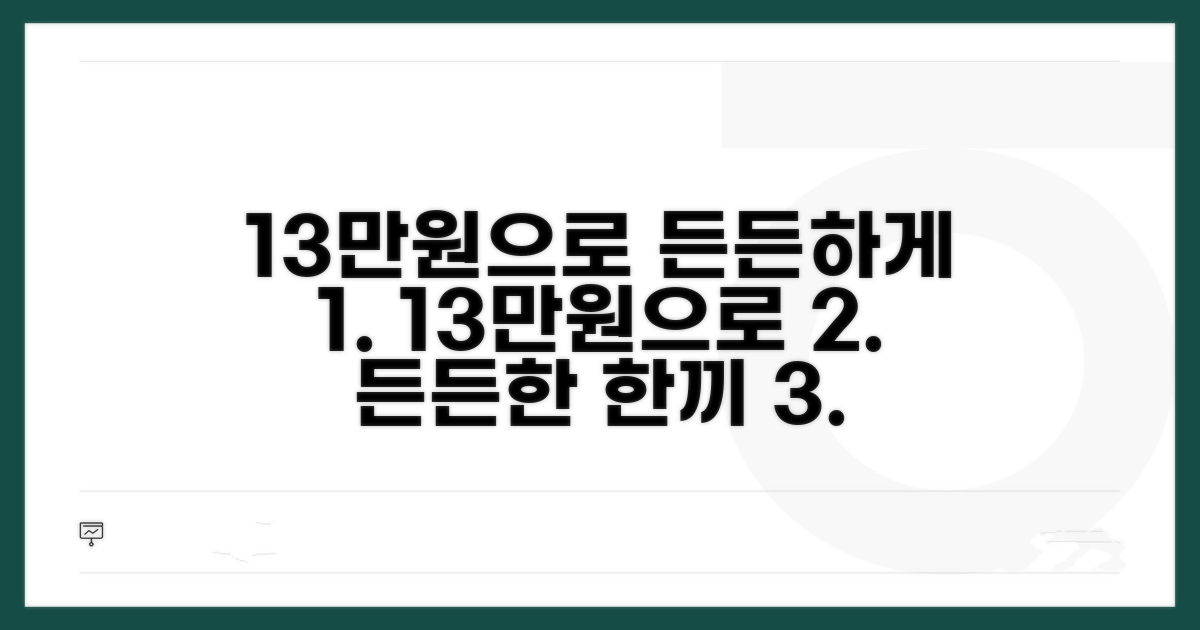 13만원으로 든든하게