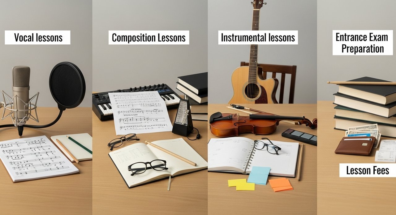 서울실용음악학원 방이동 학원비: 보컬 작곡 기악 입시 레슨료 5가지 비교