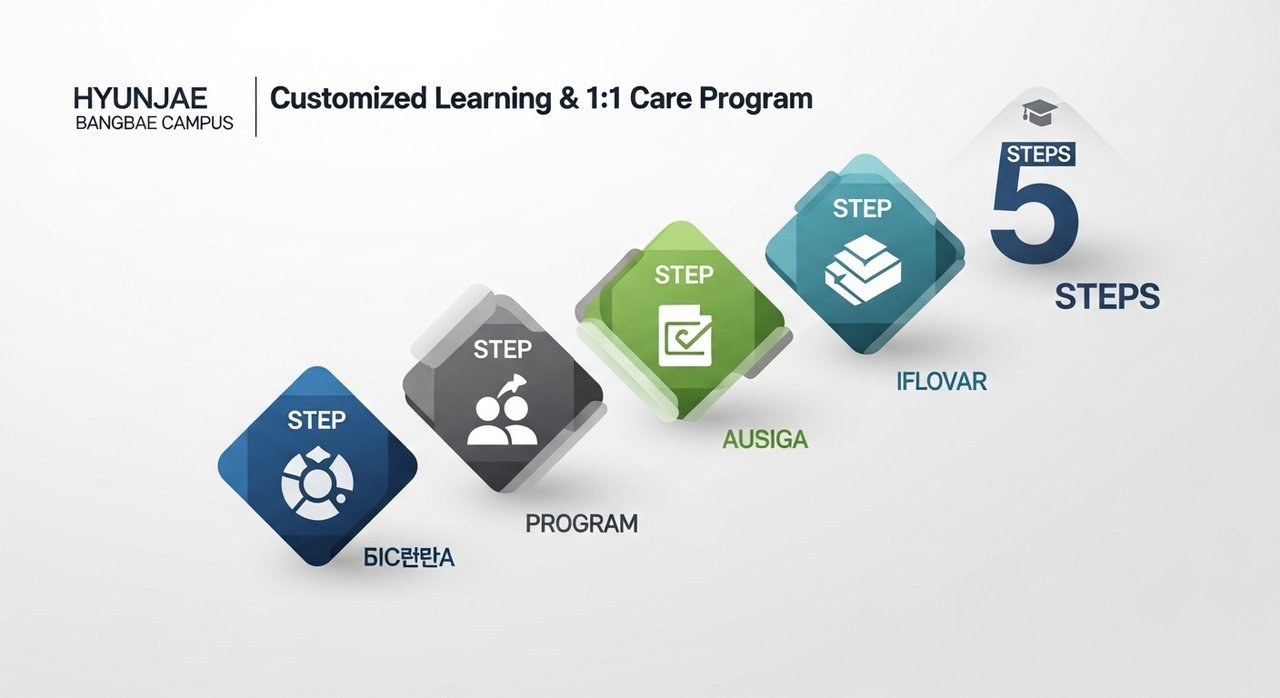 현재어학원 방배캠퍼스: 맞춤학습 & 일대일 케어 프로그램 5단계