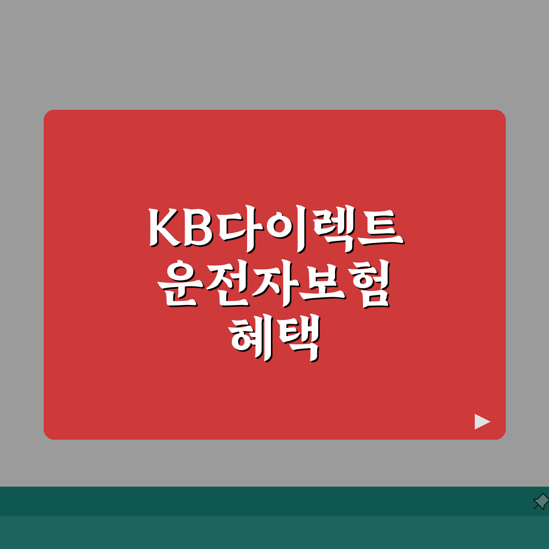 kb다이렉트 운전자보험 | 국민은행 고객 혜택 총정리: 5가지 특별 할인율