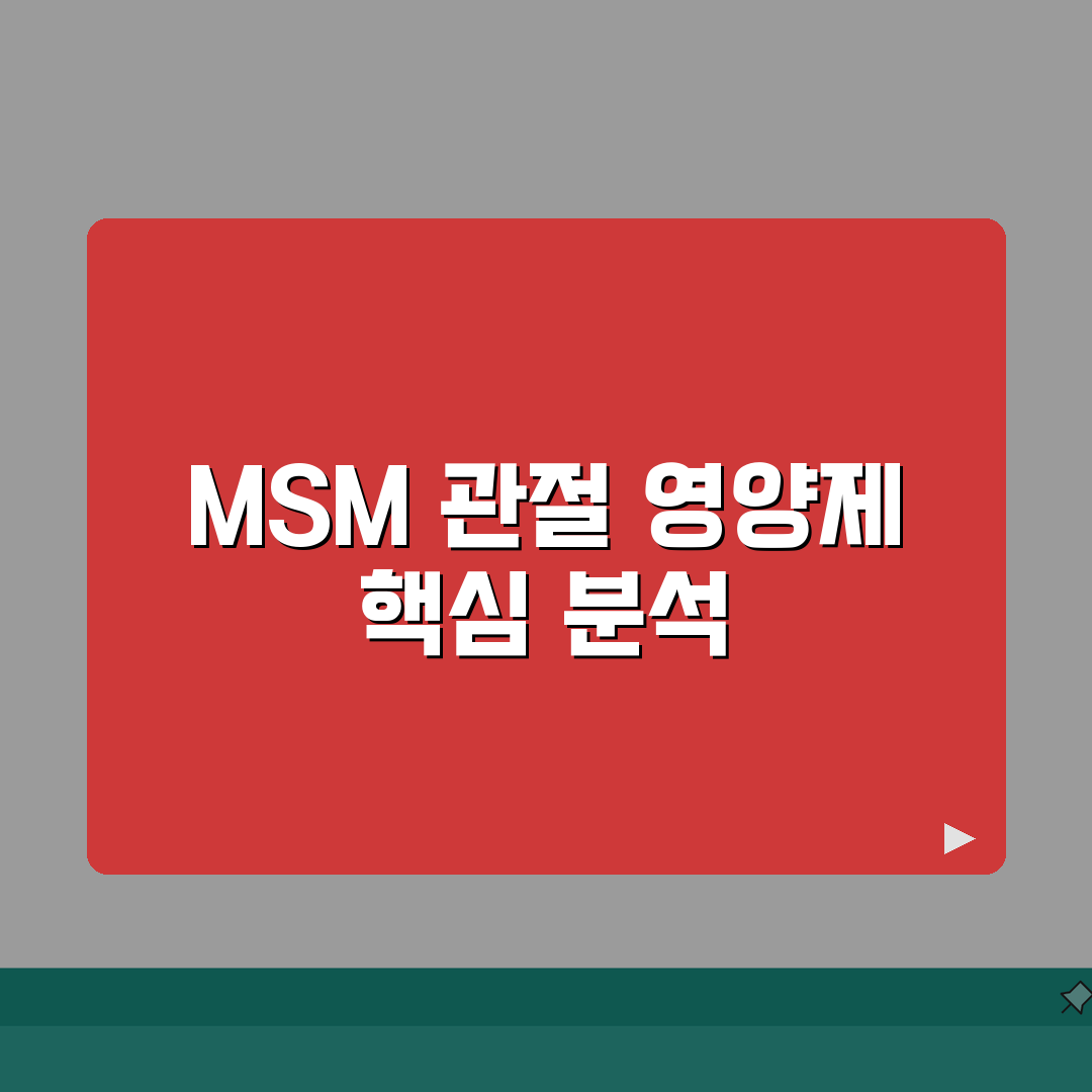 관절 영양제 추천 순위 MSM | 관절 건강 제품 성분별 추천 심층분석: 7가지 핵심 성분